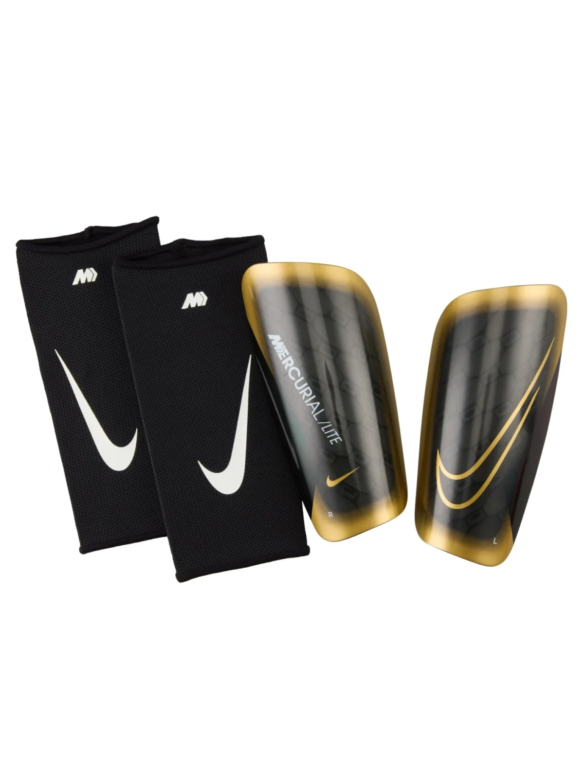 Nike Mercurial Lite Protège-tibias de football Noir/or – Image 2