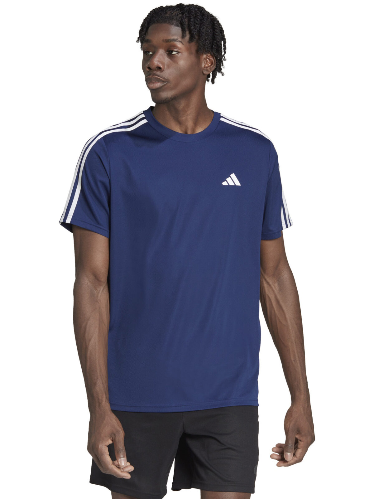 ADIDAS T-shirt de training Train Essentials 3-Stripes bleu marine – Image 4