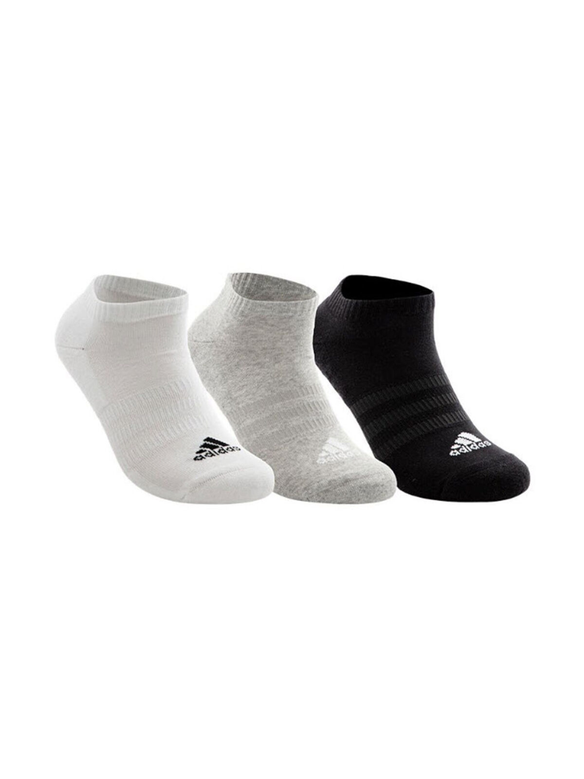 ADIDAS Chaussettes matelassées courtes (3 paires) MGREYH/WHITE/BLACK