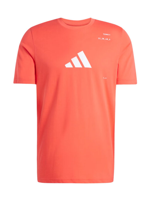 ADIDAS T-shirt de tennis homme graphique imprimé coton rouge Aeroready