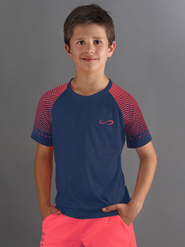 ENDLESS T-shirt Feisty Lines bleu marine/corail