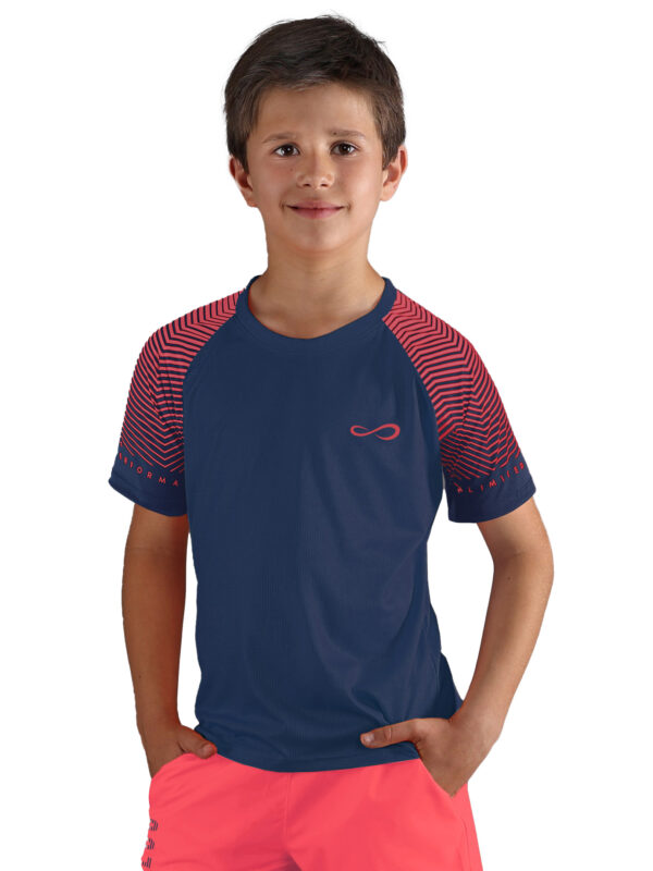 ENDLESS T-shirt Feisty Lines bleu marine/corail