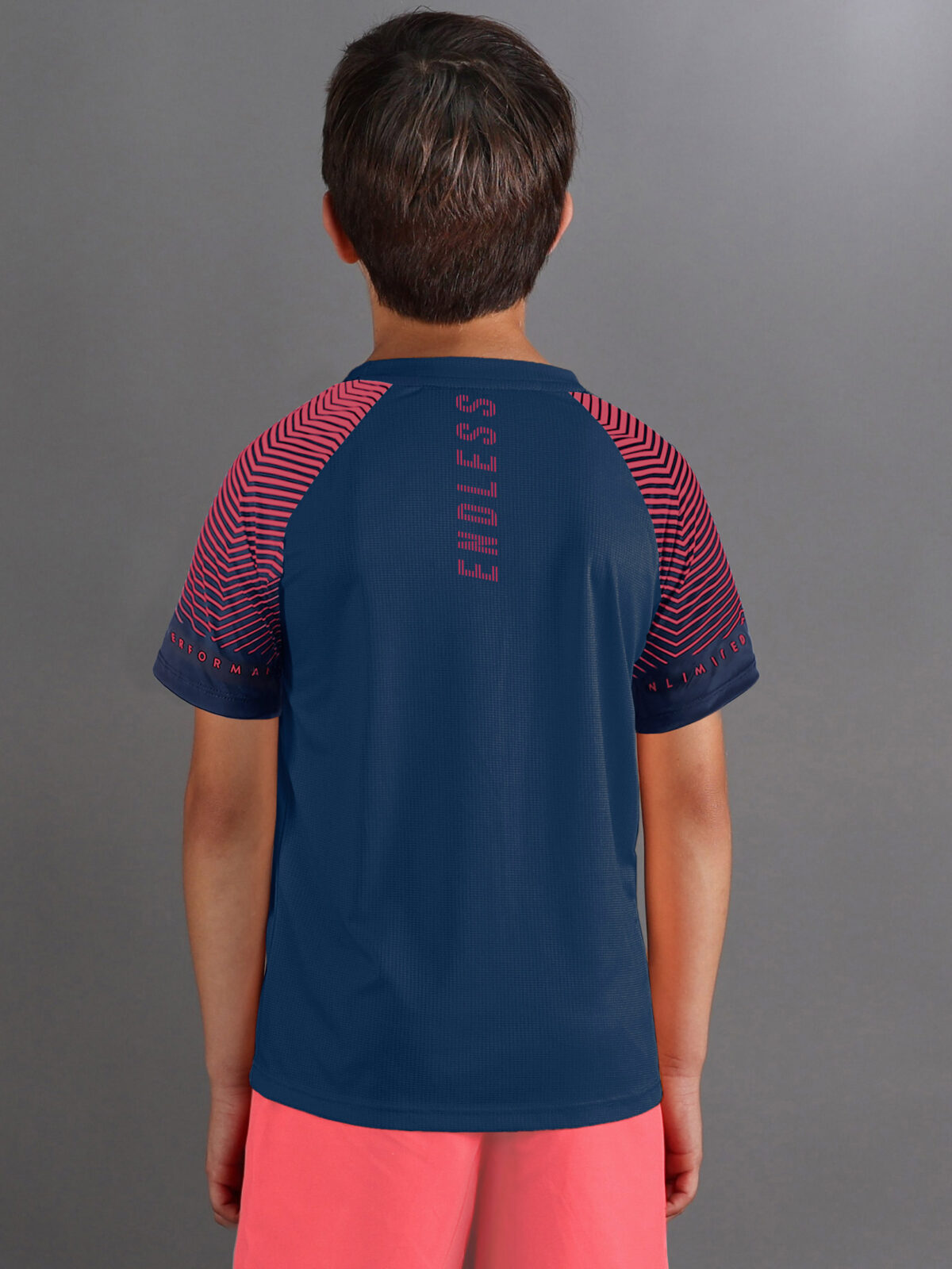 ENDLESS T-shirt Feisty Lines bleu marine/corail – Image 3