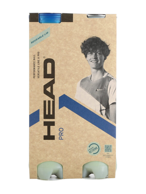 HEAD PRO Tube de 4 balles de tennis DUOPACK