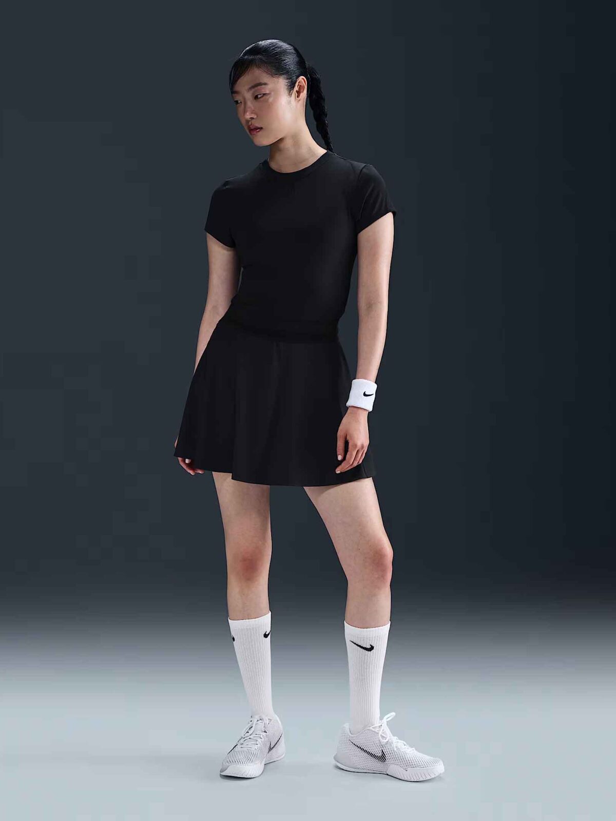 Nike Court Advantage T-shirt de tennis à manches courtes Dri-FIT pour femme noir – Image 5