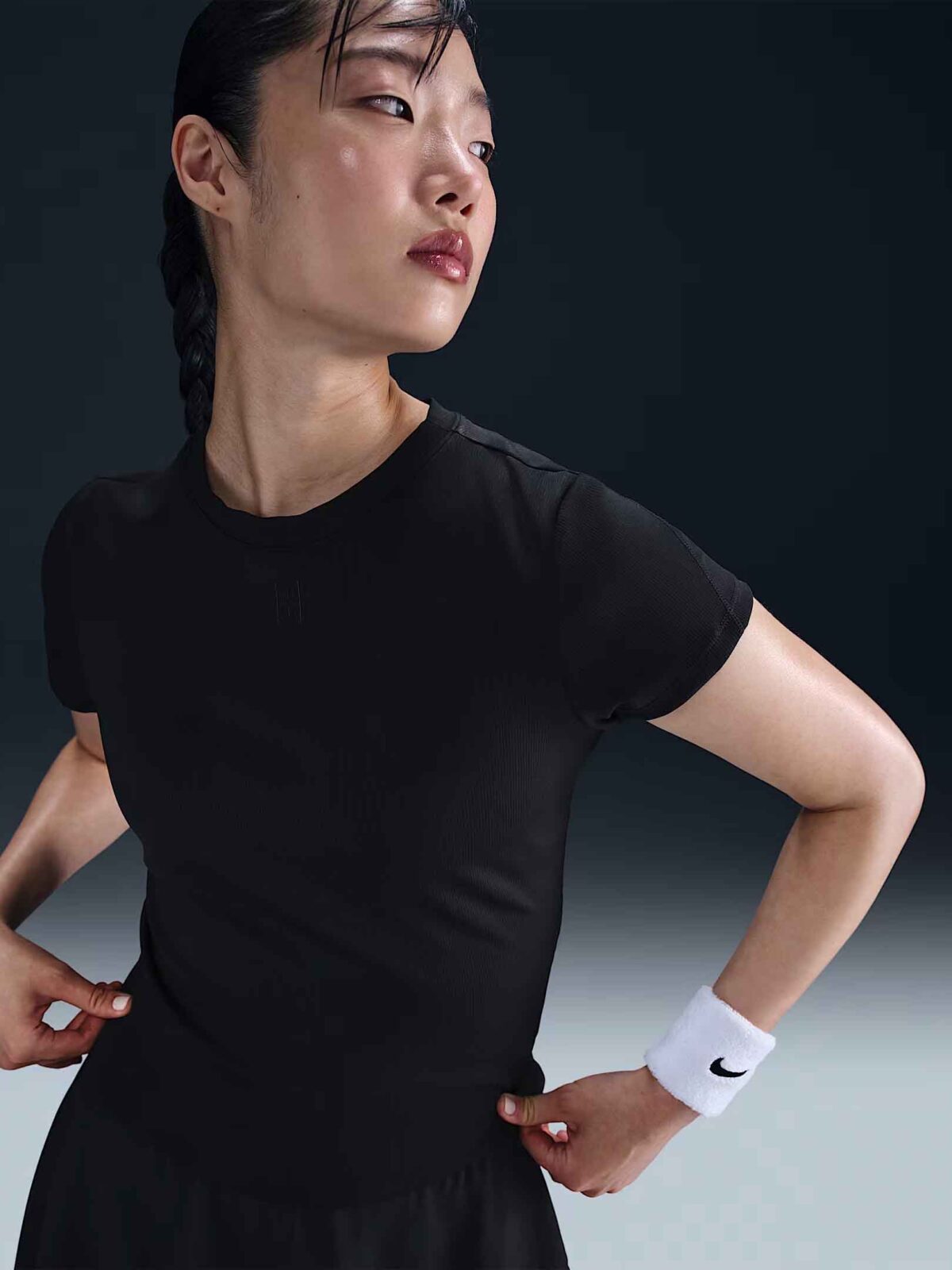 Nike Court Advantage T-shirt de tennis à manches courtes Dri-FIT pour femme noir – Image 3